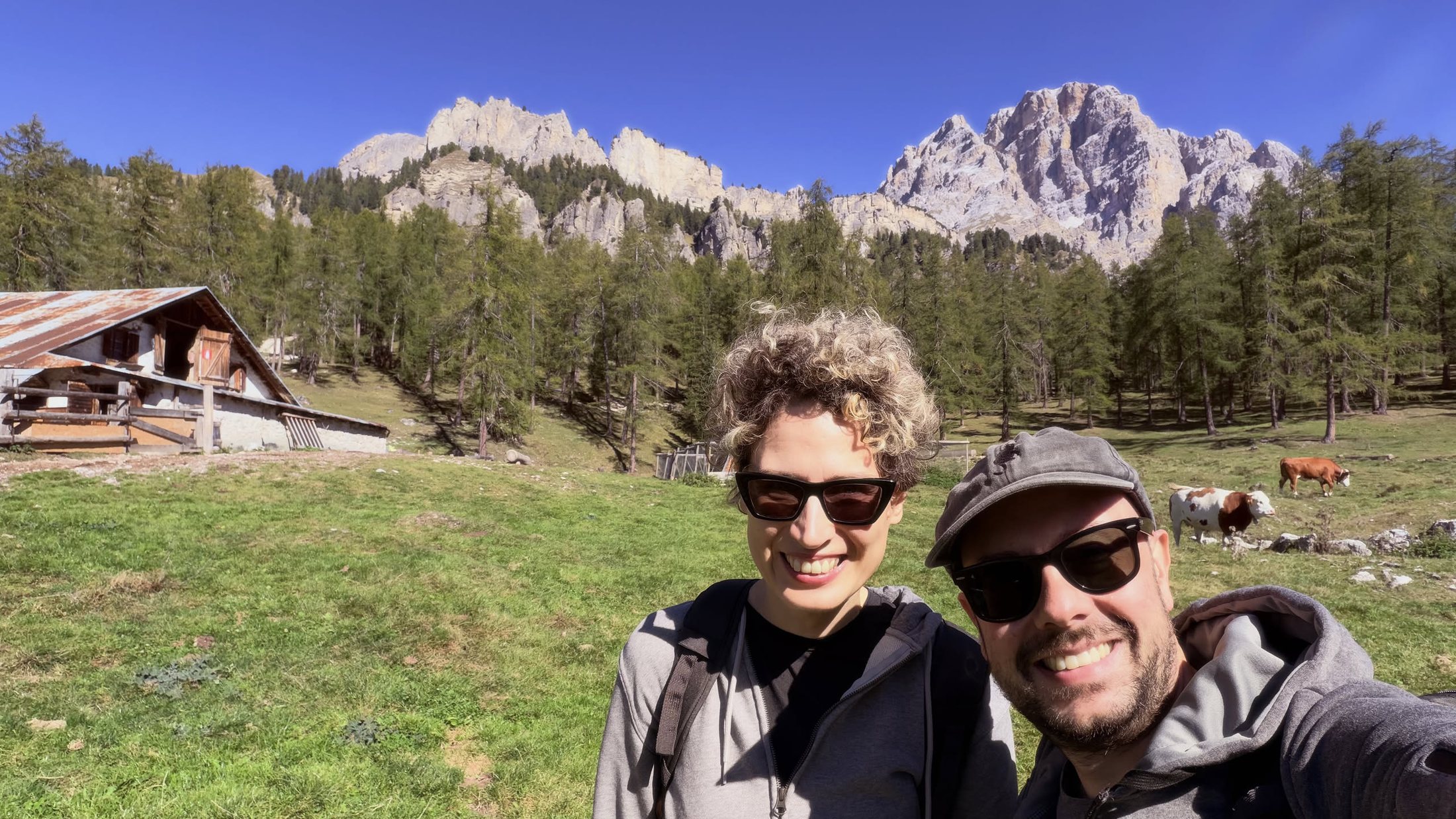 Noi due, la baita e un paio di spettatrici a quattro zampe