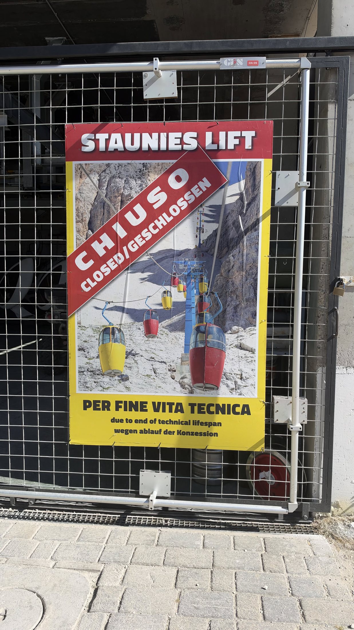 Lo Staunies chiuso «per fine vita tecnica». Anche le seggiovie vanno in pensione